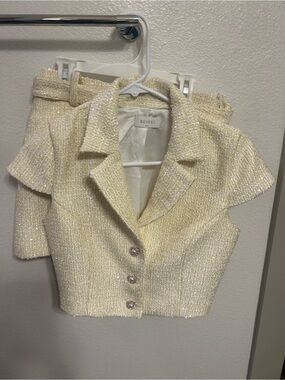 Meshki Mercer Tweed Set In Butter Yellow